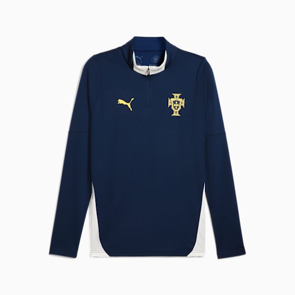 Top para entrenar con cierre de un cuarto para hombre de Portugal, Persian Blue-Sugared Almond, extralarge